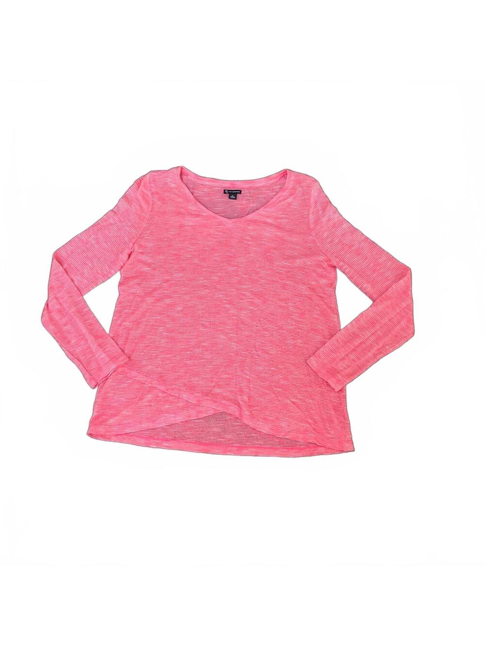 New Directions Pink Long Sleeve V-Neck Top XL